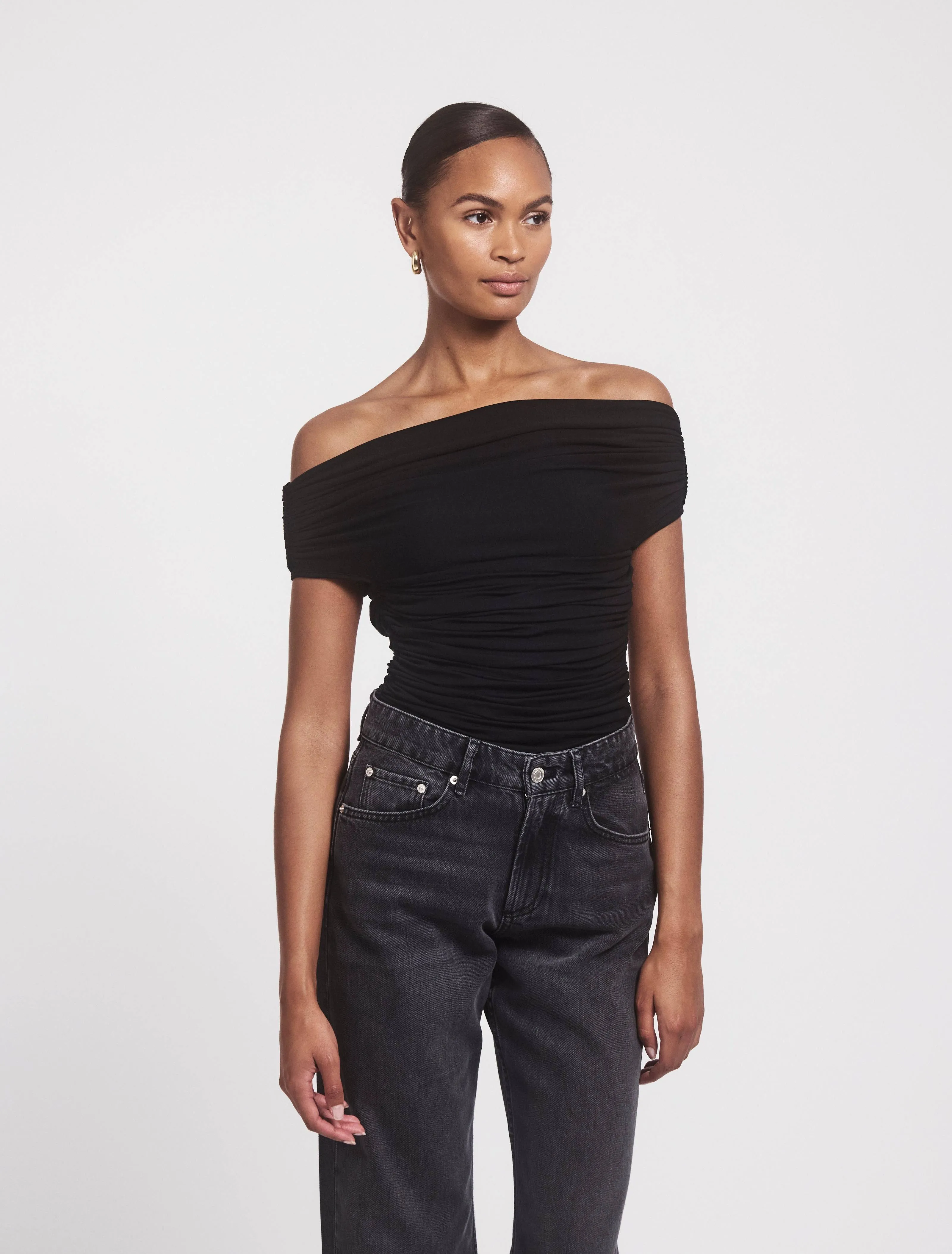 Noho Ruched Top in Black